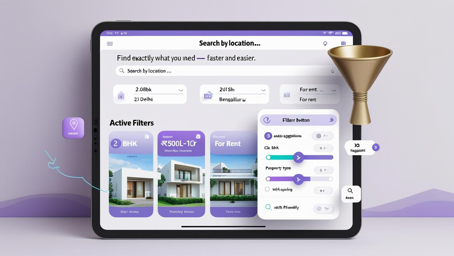 Smart filters and location search feature
